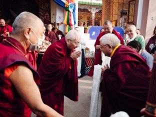 The cremation ceremony for His Eminence Mipham Namgyal Gyatso Tshojung Gyepe Dorje took place at the Karmapa International Buddhist Institute, Feb 2026. Photo: Tokpa Korlo.