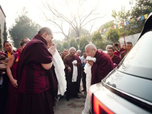The cremation ceremony for His Eminence Mipham Namgyal Gyatso Tshojung Gyepe Dorje took place at the Karmapa International Buddhist Institute, Feb 2026. Photo: Tokpa Korlo.