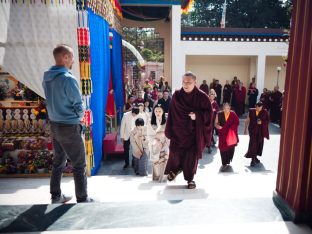 The cremation ceremony for His Eminence Mipham Namgyal Gyatso Tshojung Gyepe Dorje took place at the Karmapa International Buddhist Institute, Feb 2026. Photo: Tokpa Korlo.