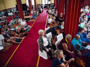 Thaye Dorje, His Holiness the 17th Gyalwa Karmapa, bestowed teachings and empowerments at the Karmapa Public Course at KIBI, March 2026. Photo: Tokpa Korlo.