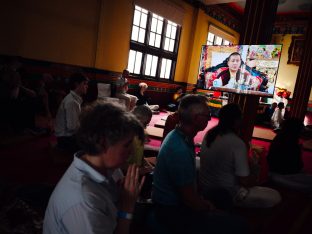 Thaye Dorje, His Holiness the 17th Gyalwa Karmapa, bestowed teachings and empowerments at the Karmapa Public Course at KIBI, March 2026. Photo: Tokpa Korlo.
