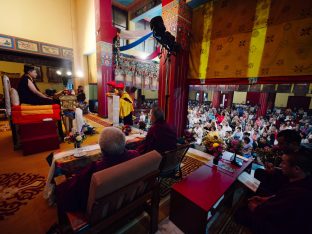 Thaye Dorje, His Holiness the 17th Gyalwa Karmapa, bestowed teachings and empowerments at the Karmapa Public Course at KIBI, March 2026. Photo: Tokpa Korlo.