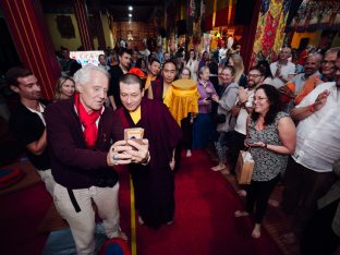 Thaye Dorje, His Holiness the 17th Gyalwa Karmapa, bestowed teachings and empowerments at the Karmapa Public Course at KIBI, March 2026. Photo: Tokpa Korlo.