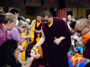 Thaye Dorje, His Holiness the 17th Gyalwa Karmapa, bestowed teachings and empowerments at the Karmapa Public Course at KIBI, March 2026. Photo: Tokpa Korlo.