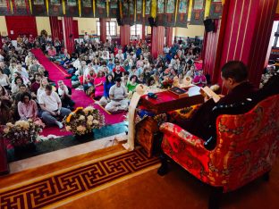 Thaye Dorje, His Holiness the 17th Gyalwa Karmapa, bestowed teachings and empowerments at the Karmapa Public Course at KIBI, March 2026. Photo: Tokpa Korlo.