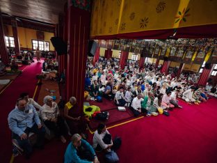 Thaye Dorje, His Holiness the 17th Gyalwa Karmapa, bestowed teachings and empowerments at the Karmapa Public Course at KIBI, March 2026. Photo: Tokpa Korlo.