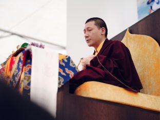 Thaye Dorje, His Holiness the 17th Gyalwa Karmapa, visits the Europe Centre to pay his respects to the late Lama Ole Nydahl.