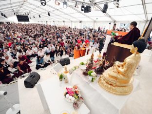 Thaye Dorje, His Holiness the 17th Gyalwa Karmapa, visits the Europe Centre to pay his respects to the late Lama Ole Nydahl.