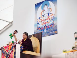 Thaye Dorje, His Holiness the 17th Gyalwa Karmapa, visits the Europe Centre to pay his respects to the late Lama Ole Nydahl.