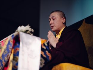 Thaye Dorje, His Holiness the 17th Gyalwa Karmapa, visits the Europe Centre to pay his respects to the late Lama Ole Nydahl.