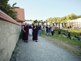 Thaye Dorje, His Holiness the 17th Gyalwa Karmapa, visits the Europe Centre to pay his respects to the late Lama Ole Nydahl.