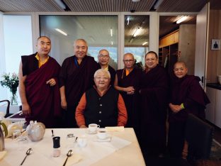 Thaye Dorje, His Holiness the 17th Gyalwa Karmapa, visits the Europe Centre to pay his respects to the late Lama Ole Nydahl.