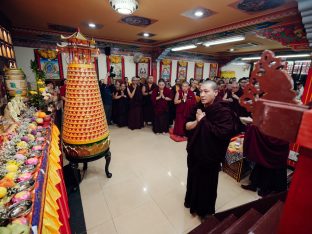 Thaye Dorje, His Holiness the 17th Gyalwa Karmapa, visits Karma Norbuling Buddhist Centre, Bukit Mertajam, Malaysia. Photo: Tokpa Korlo.