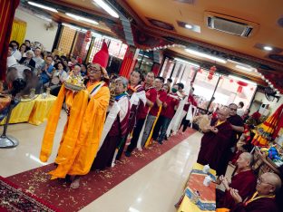 Thaye Dorje, His Holiness the 17th Gyalwa Karmapa, visits Karma Norbuling Buddhist Centre, Bukit Mertajam, Malaysia. Photo: Tokpa Korlo.