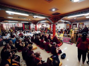 Thaye Dorje, His Holiness the 17th Gyalwa Karmapa, visits Karma Norbuling Buddhist Centre, Bukit Mertajam, Malaysia. Photo: Tokpa Korlo.