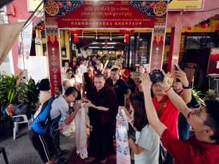 Thaye Dorje, His Holiness the 17th Gyalwa Karmapa, visits Karma Norbuling Buddhist Centre, Bukit Mertajam, Malaysia. Photo: Tokpa Korlo.