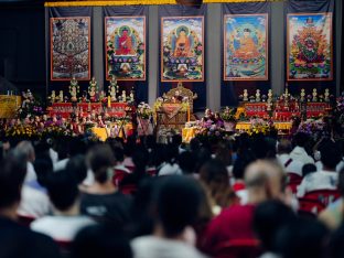 Thaye Dorje, His Holiness the 17th Gyalwa Karmapa, visits Karma Norbuling Buddhist Centre, Bukit Mertajam, Malaysia. Photo: Tokpa Korlo.