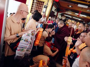 Thaye Dorje, His Holiness the 17th Gyalwa Karmapa, visits Karma Norbuling Buddhist Centre, Bukit Mertajam, Malaysia. Photo: Tokpa Korlo.