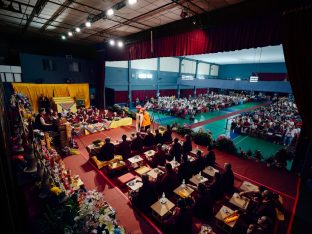 Thaye Dorje, His Holiness the 17th Gyalwa Karmapa, visits Karma Norbuling Buddhist Centre, Bukit Mertajam, Malaysia. Photo: Tokpa Korlo.