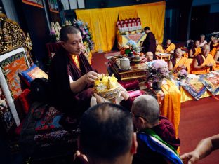 Thaye Dorje, His Holiness the 17th Gyalwa Karmapa, visits Karma Norbuling Buddhist Centre, Bukit Mertajam, Malaysia. Photo: Tokpa Korlo.