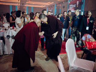 Thaye Dorje, His Holiness the 17th Gyalwa Karmapa, visits Karma Norbuling Buddhist Centre, Bukit Mertajam, Malaysia. Photo: Tokpa Korlo.