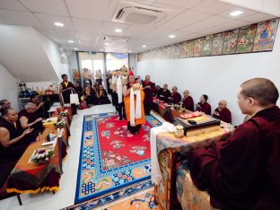 Thaye Dorje, His Holiness the 17th Gyalwa Karmapa, visits Karma Parchin Ling Buddhist Centre, Penang, Malaysia. Photo: Tokpa Korlo.