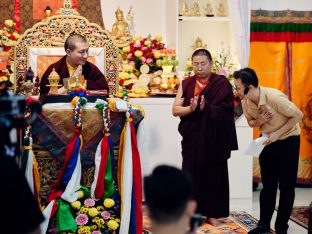 Thaye Dorje, His Holiness the 17th Gyalwa Karmapa, visits Karma Parchin Ling Buddhist Centre, Penang, Malaysia. Photo: Tokpa Korlo.