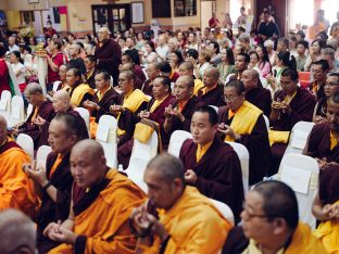 Thaye Dorje, His Holiness the 17th Gyalwa Karmapa, visits KKDSKL as part of the centre’s 50th anniversary celebrations.