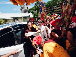 Thaye Dorje, His Holiness the 17th Gyalwa Karmapa, visits KKDSKL as part of the centre’s 50th anniversary celebrations.