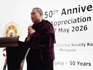 Thaye Dorje, His Holiness the 17th Gyalwa Karmapa, visits KKDSKL as part of the centre’s 50th anniversary celebrations.