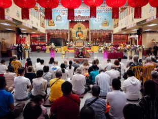 Thaye Dorje, His Holiness the 17th Gyalwa Karmapa, visits KKDSKL as part of the centre’s 50th anniversary celebrations.