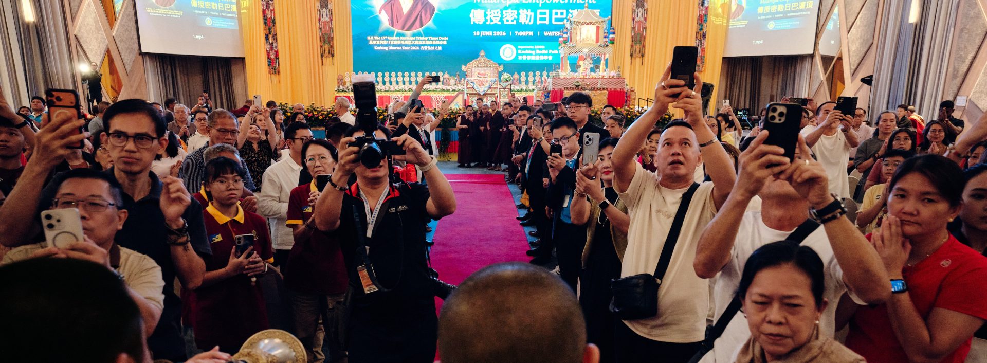 Thaye Dorje, His Holiness the 17th Gyalwa Karmapa, visits Kuching and Johor Bahru, Malaysia, June 2026. Photo: Tokpa Korlo.