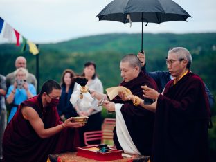 Thaye Dorje, His Holiness the 17th Gyalwa Karmapa, visits Karma Kunga Padkar Ling, Czech Republic, 2026. Photo: Tokpa Korlo.