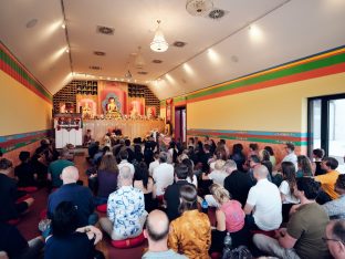 Thaye Dorje, His Holiness the 17th Gyalwa Karmapa, visits Karma Kunga Padkar Ling, Czech Republic, 2026. Photo: Tokpa Korlo.