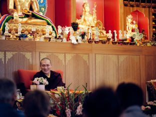 Thaye Dorje, His Holiness the 17th Gyalwa Karmapa, visits Karma Kunga Padkar Ling, Czech Republic, 2026. Photo: Tokpa Korlo.