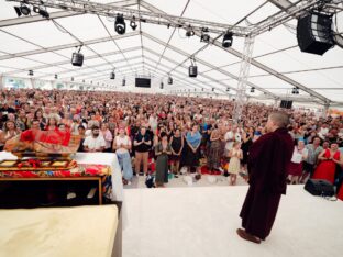 Thaye Dorje, His Holiness the 17th Gyalwa Karmapa, at the 2026 International Summer Course at the Europe Center, Germany. Photo: Tokpa Korlo.