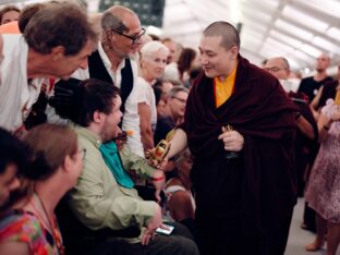 Thaye Dorje, His Holiness the 17th Gyalwa Karmapa, at the 2026 International Summer Course at the Europe Center, Germany. Photo: Tokpa Korlo.