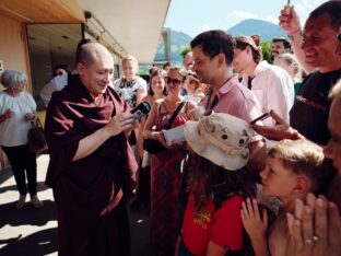 Thaye Dorje, His Holiness the 17th Gyalwa Karmapa, at the 2026 International Summer Course at the Europe Center, Germany. Photo: Tokpa Korlo.
