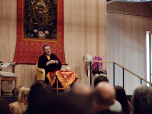 Thaye Dorje, His Holiness the 17th Gyalwa Karmapa, at the 2026 International Summer Course at the Europe Center, Germany. Photo: Tokpa Korlo.
