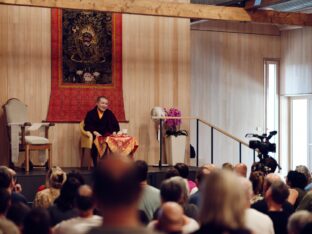 Thaye Dorje, His Holiness the 17th Gyalwa Karmapa, at the 2026 International Summer Course at the Europe Center, Germany. Photo: Tokpa Korlo.