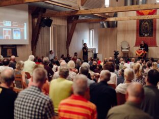 Thaye Dorje, His Holiness the 17th Gyalwa Karmapa, at the 2026 International Summer Course at the Europe Center, Germany. Photo: Tokpa Korlo.