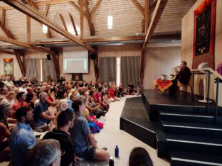 Thaye Dorje, His Holiness the 17th Gyalwa Karmapa, at the 2026 International Summer Course at the Europe Center, Germany. Photo: Tokpa Korlo.