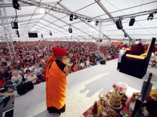 Thaye Dorje, His Holiness the 17th Gyalwa Karmapa, at the 2026 International Summer Course at the Europe Center, Germany. Photo: Tokpa Korlo.
