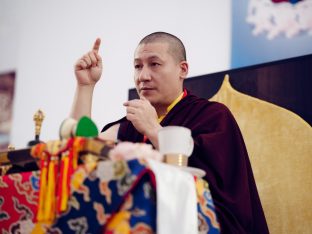 Thaye Dorje, His Holiness the 17th Gyalwa Karmapa, at the 2026 International Summer Course at the Europe Center, Germany. Photo: Tokpa Korlo.