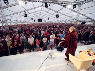 Thaye Dorje, His Holiness the 17th Gyalwa Karmapa, at the 2026 International Summer Course at the Europe Center, Germany. Photo: Tokpa Korlo.