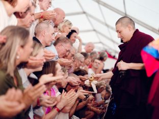 Thaye Dorje, His Holiness the 17th Gyalwa Karmapa, at the 2026 International Summer Course at the Europe Center, Germany. Photo: Tokpa Korlo.