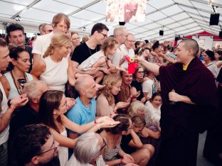 Thaye Dorje, His Holiness the 17th Gyalwa Karmapa, at the 2026 International Summer Course at the Europe Center, Germany. Photo: Tokpa Korlo.