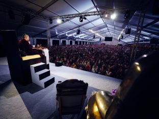 Thaye Dorje, His Holiness the 17th Gyalwa Karmapa, at the 2026 International Summer Course at the Europe Center, Germany. Photo: Tokpa Korlo.