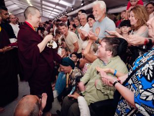 Thaye Dorje, His Holiness the 17th Gyalwa Karmapa, at the 2026 International Summer Course at the Europe Center, Germany. Photo: Tokpa Korlo.