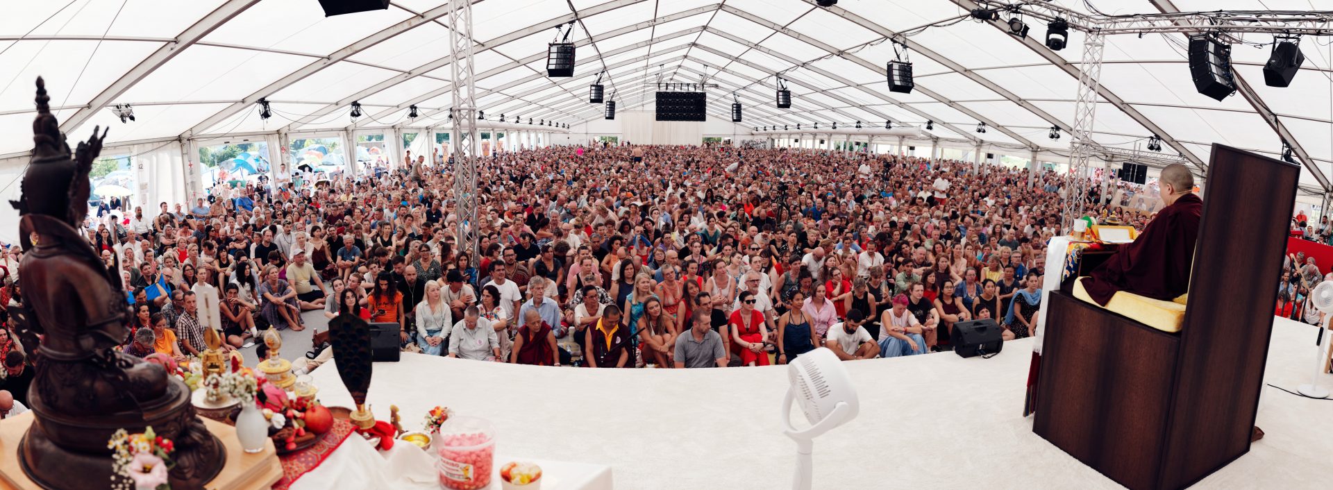 Thaye Dorje, His Holiness the 17th Gyalwa Karmapa, at the 2026 International Summer Course at the Europe Center, Germany. Photo: Tokpa Korlo.